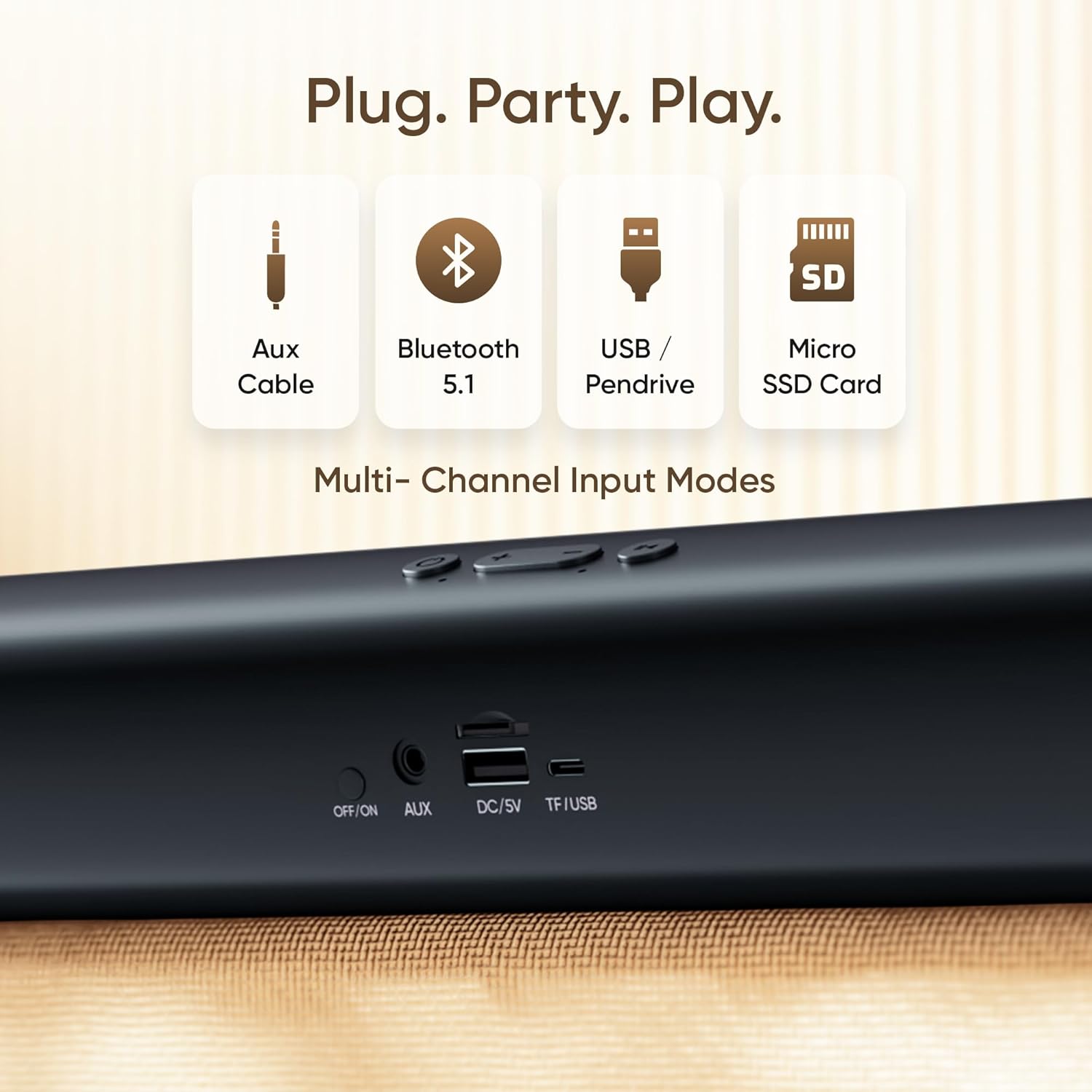 Mivi Fort Q26 Soundbar [Newly Launched] with 26W Powerful Audio
